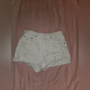 Levi's 501 High-Waist Distressed Women’s Shorts in White Size 30